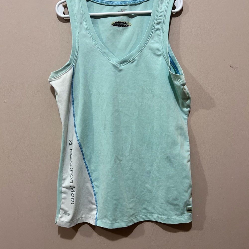 ALO Yoga Light Blue and White Tank Top
